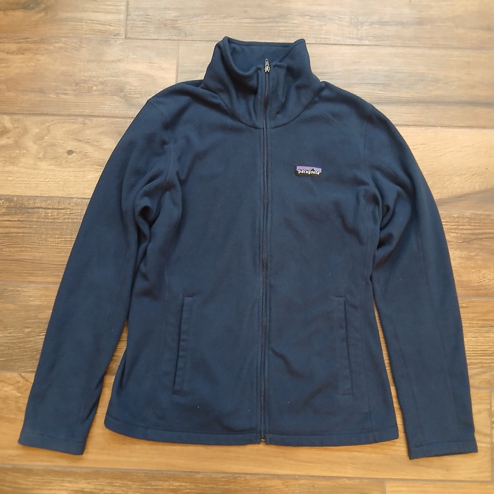 Patagonia Micro D Fleece Womens Medium Navy Blue Full Zip Jacket 25416SP19